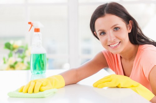 Carpet cleaning equipment ready for a scheduled service