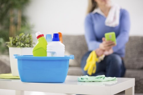Visual showing essential and analytics cookie categories for a carpet cleaning website
