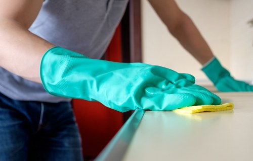 Professional carpet cleaner treating stains in a Teddington home