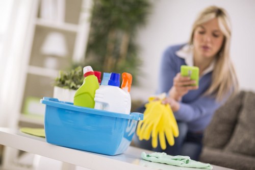Professional Teddington carpet cleaners completing a safe service
